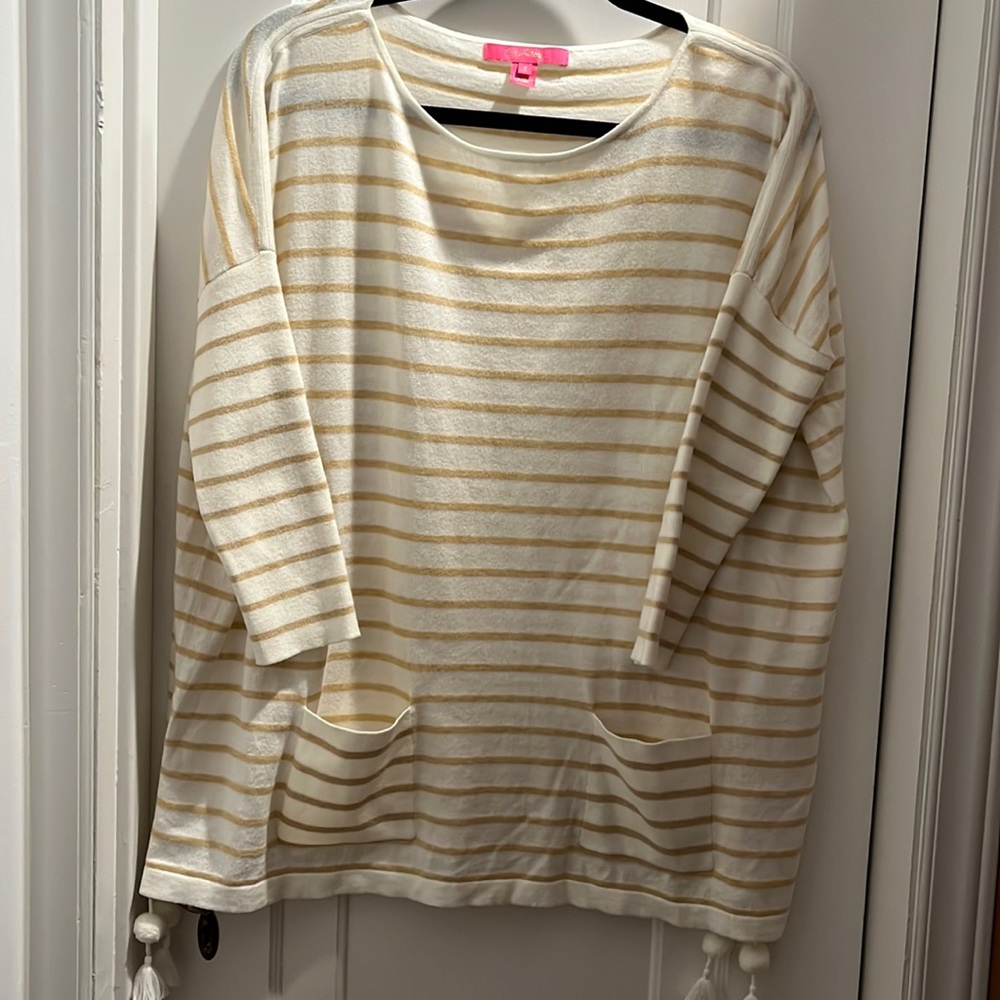 Striped Lilly Pulitzer Women’s Fringe Sweater Size S